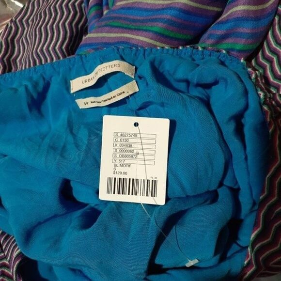 Urban Outfitters Women's Striped Halter Travel Vacation Maxi Purple Dress S - Picture 8 of 9